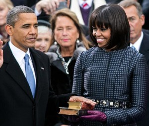 President Barack Obama takes the oath of office, Jan. 21, 2013.  <a href="http://www.whitehouse.gov/sites/default/files/imagecache/embedded_img_full/image/image_file/20130121-oath.jpeg">Official White House photo by Sonya N. Hebert.</a>