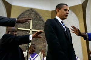 Obama praying