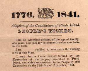 The "People's Ticket," with a direct reference to 1776, served as a connection between the American and Dorr Rebellions.