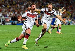 Germany's Goetze celebrates