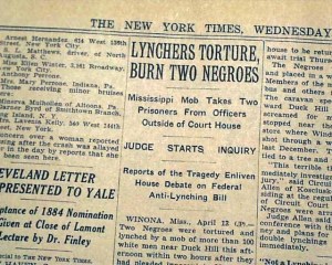 Newspaper Article about the Duck Hill Lynching