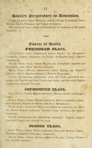 Course of Study, Amherst College, 1824